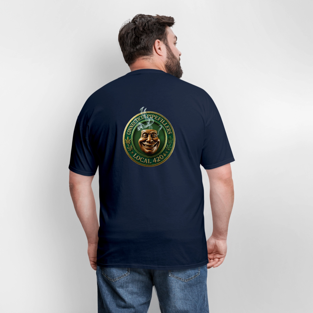 CONNECTICUT PIPEFILLERS LOCAL 420 F/B DESIGN Men's T-Shirt - navy