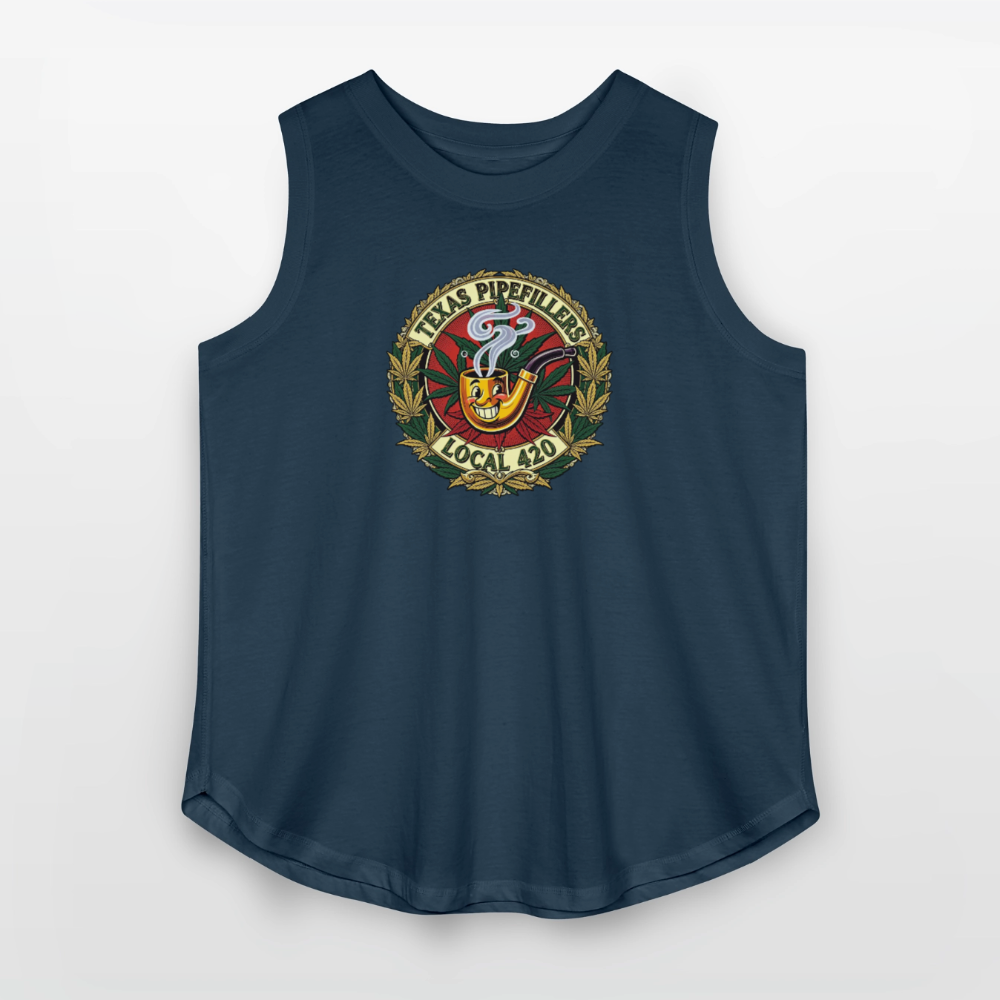 TEXAS PIPEFILLERS LOCAL 420 F.B DESIGN Women's Curvy Relaxed Tank Top - denim