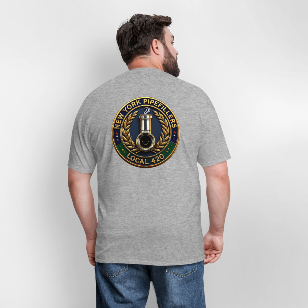 NEW YORK PIPEFILLERS LOCAL 420 F/B DESIGNS Men's T-Shirt - heather gray