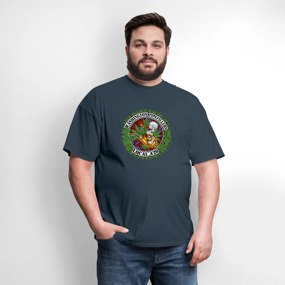 WASHINGTON PIPEFILLERS LOCAL 420 F/B DESIGN Men's T-Shirt -  blue dusk