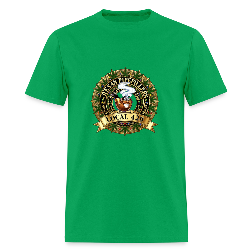 TEXAS PIPEFILLERS LOCAL 420 Men's T-Shirt - bright green