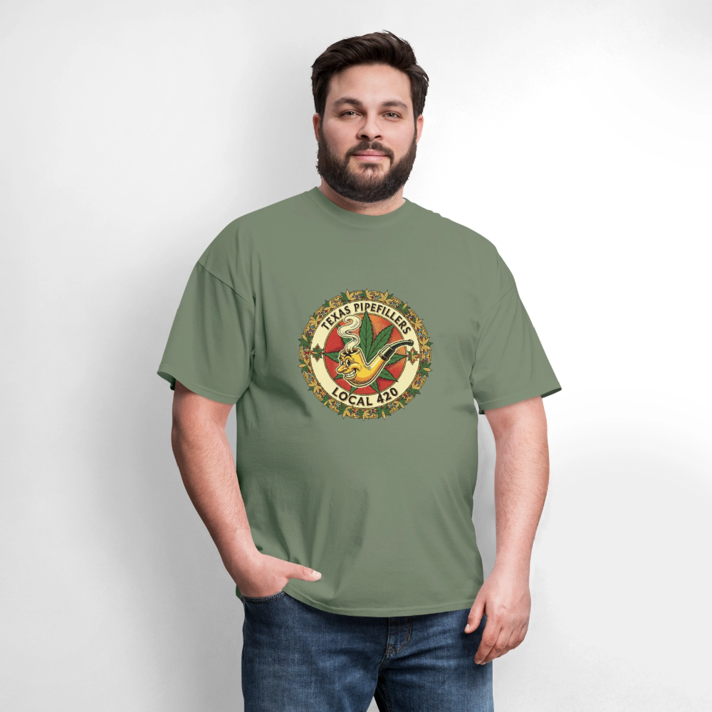 TEXAS PIPEFILLERS LOCAL 420 Men's T-Shirt - military green