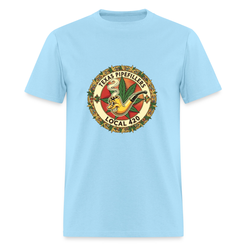 TEXAS PIPEFILLERS LOCAL 420 Men's T-Shirt - powder blue