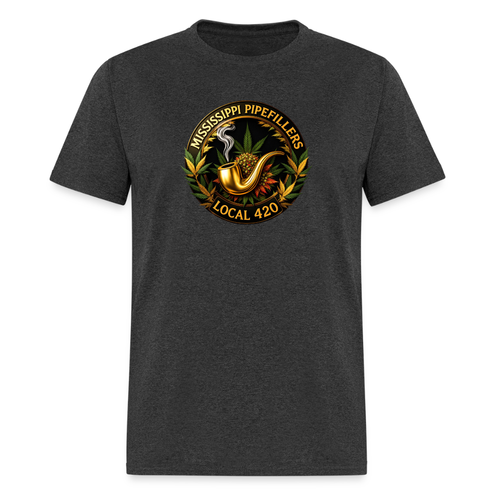 MISSISSIPPI PIPEFILLERS LOCAL 420 Men's T-Shirt - heather black