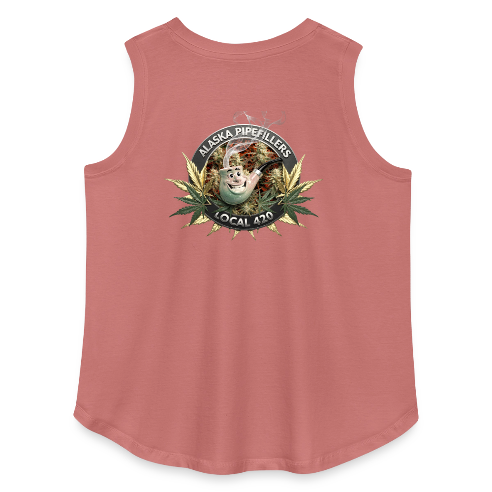 ALASKA  PIPEFILLERS LOCAL 420 F/B DESIGN Women's Curvy Relaxed Tank Top - mauve