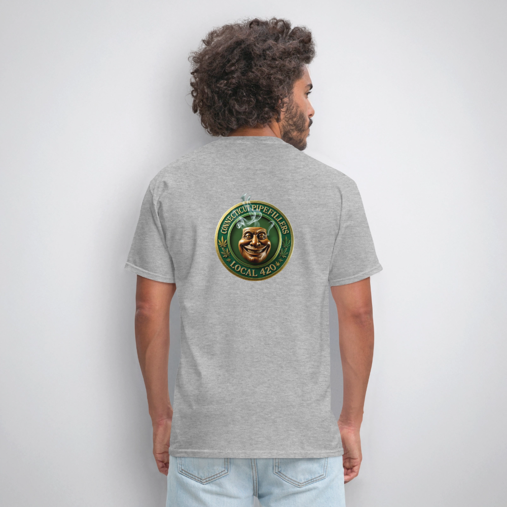 CONNECTICUT PIPEFILLERS LOCAL 420 F/B DESIGN Men's T-Shirt - heather gray