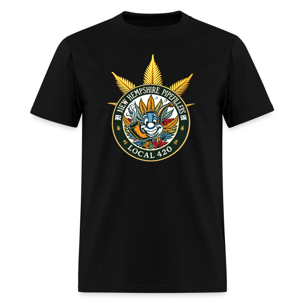 NEW HEMPshire PIPEFILLERS LOCAL 420 F/B DESIGN Men's T-Shirt - black