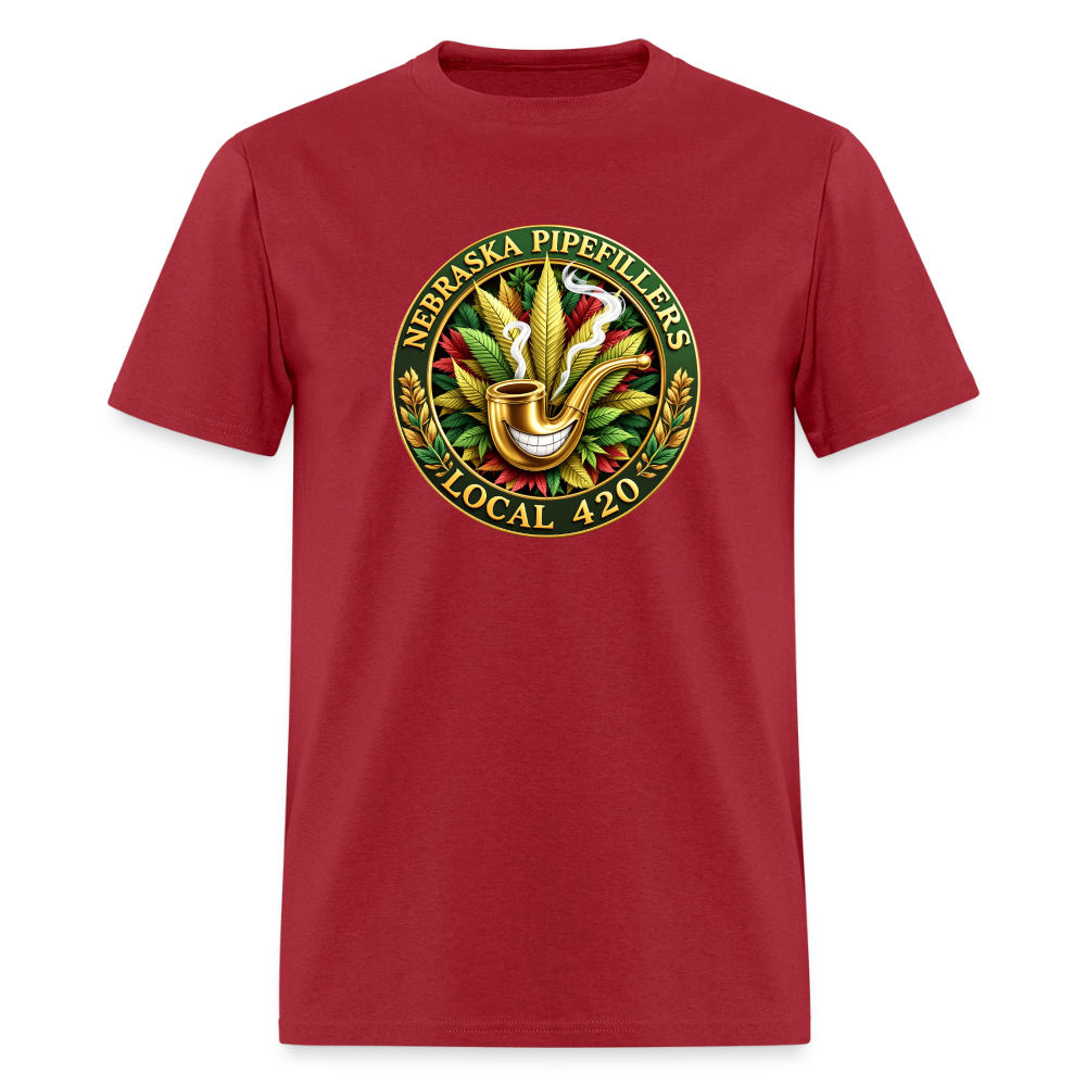 NEBRASKA PIPEFILLERS LOCAL 420 F/B DESIGNS Men's T-Shirt - true red