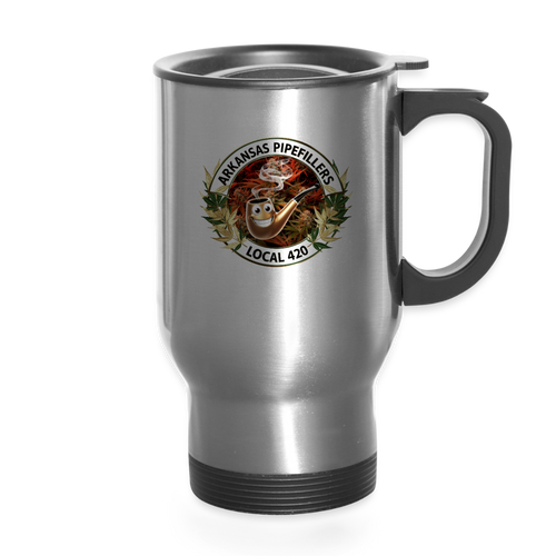 ARKANSAS  PIPEFILLERS LOCAL 420 14oz Stainless Steel Travel Mug - silver