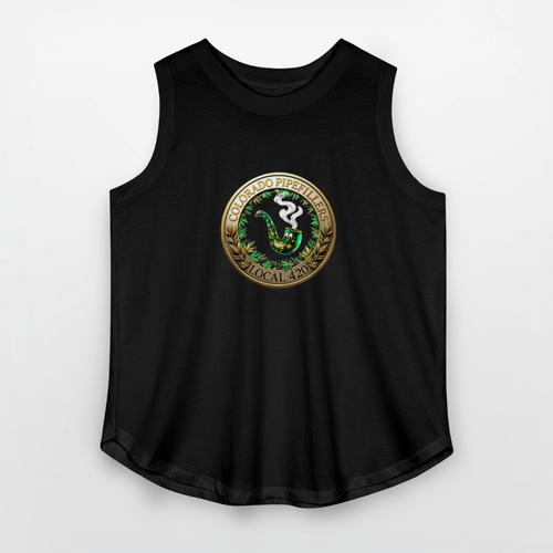 COLORADO PIPEFILLERS LOCAL 420 Women's Curvy Relaxed Tank Top - black