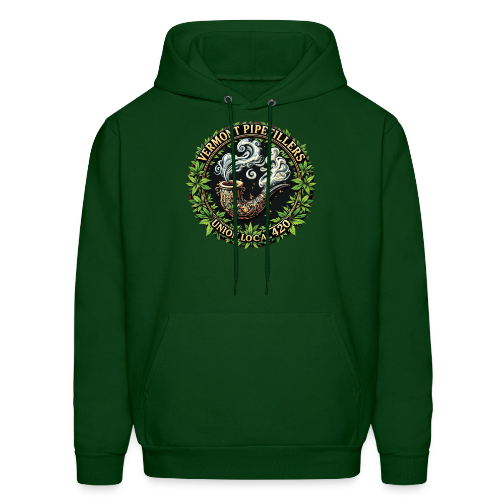 VERMONT PIPEFILLERS LOCAL 420 2 EMBLEM Men's Hoodie - forest green