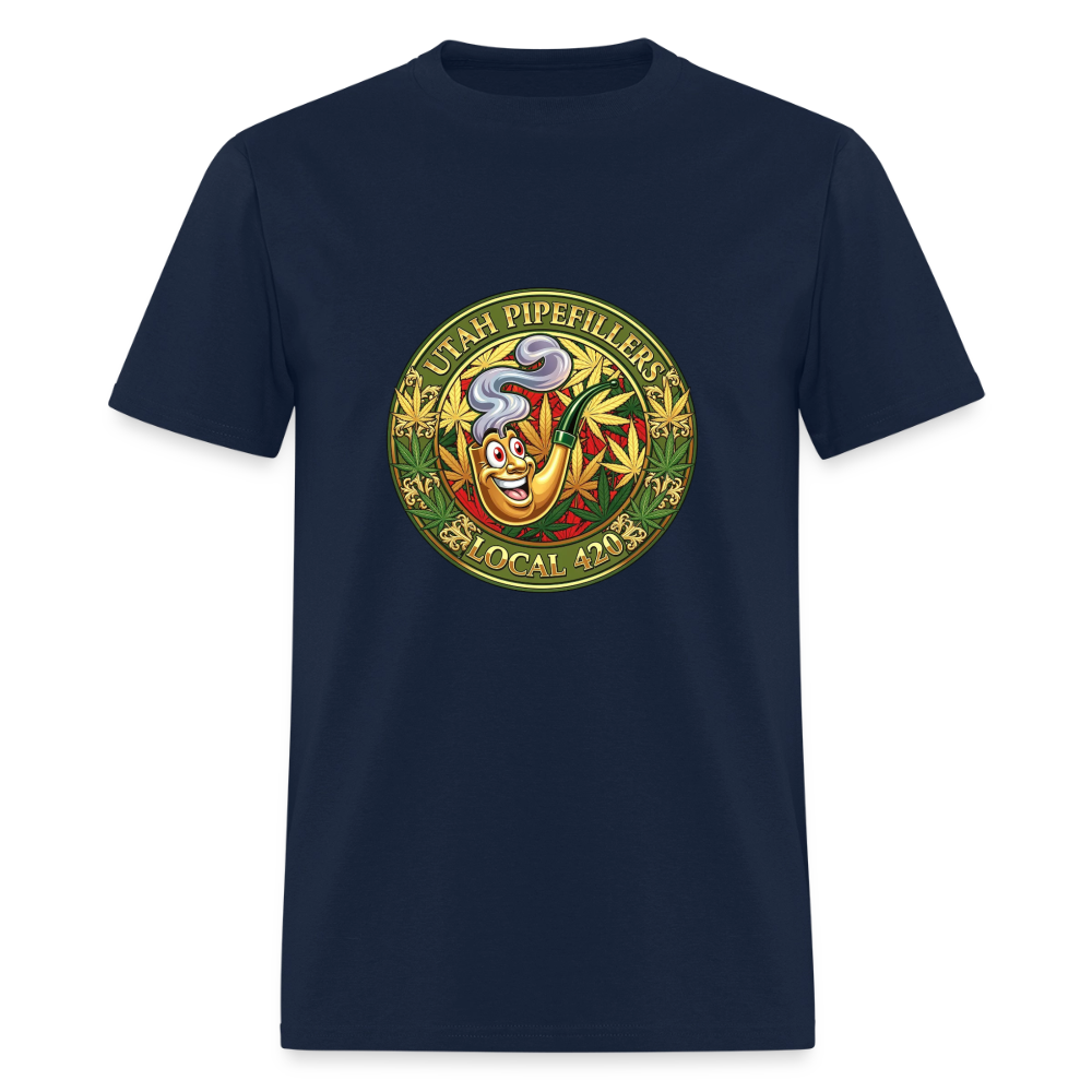 UTAH PIPEFILLERS LOCAL 420 F/B DESIGN Men's T-Shirt - navy