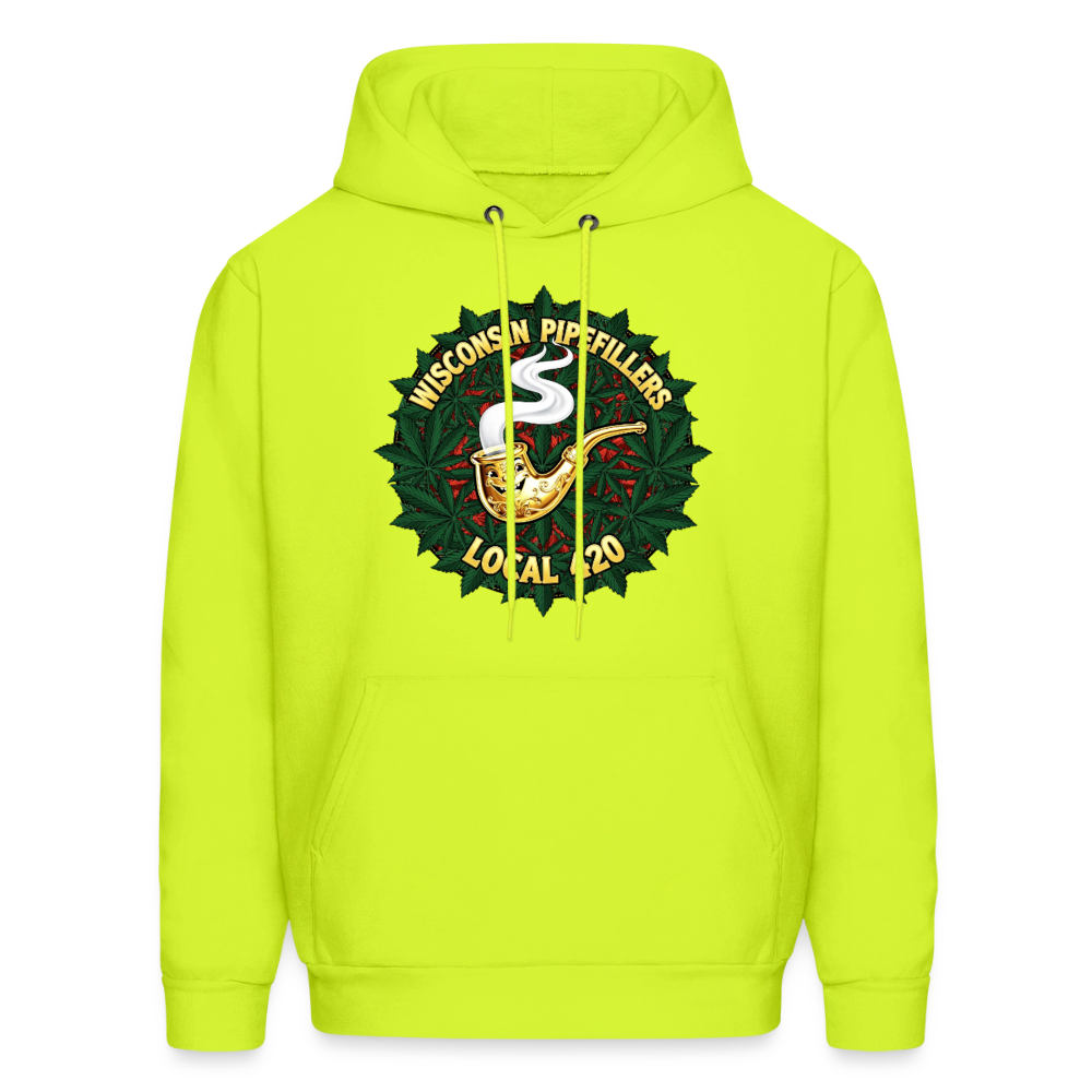 WISCONSIN PIPEFILLERS LOCAL 420 Men's Hoodie - safety green