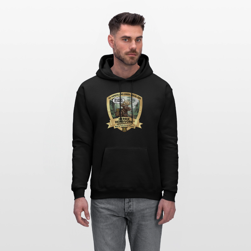 NEW ENGLAND PIPEFILLERS LOCAL 420 HERBIE HERBIVORE F/B EMBLEMS Men's Hoodie - black