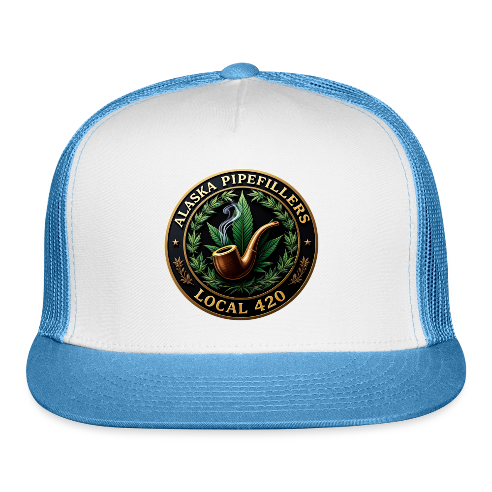 ALASKA PIPEFILLERS LOCAL 420 Trucker Hat - white/blue