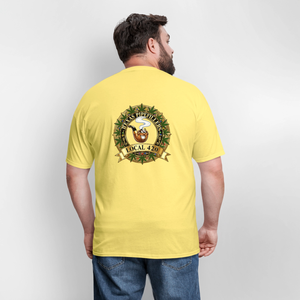 TEXAS PIPEFILLERS LOCAL 420 F/B DESIGN Men's T-Shirt - cornsilk