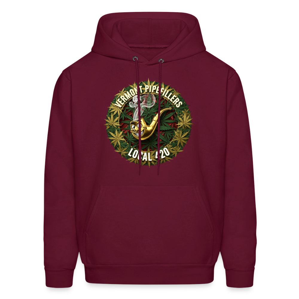 VERMONT PIPEFILLERS LOCAL 420  F/B DESIGN Men's  Hoodie - burgundy