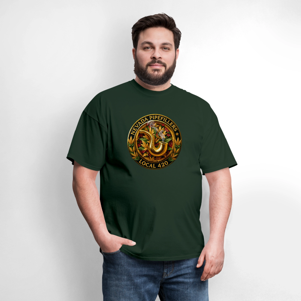 NEVADA PIPEFILLERS LOCAL 420 F/B DESIGN Men's T-Shirt - forest green