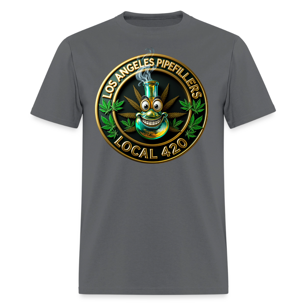 LOS ANGELES PIPEFILLERS LOCAL 420  Men's T-Shirt - charcoal