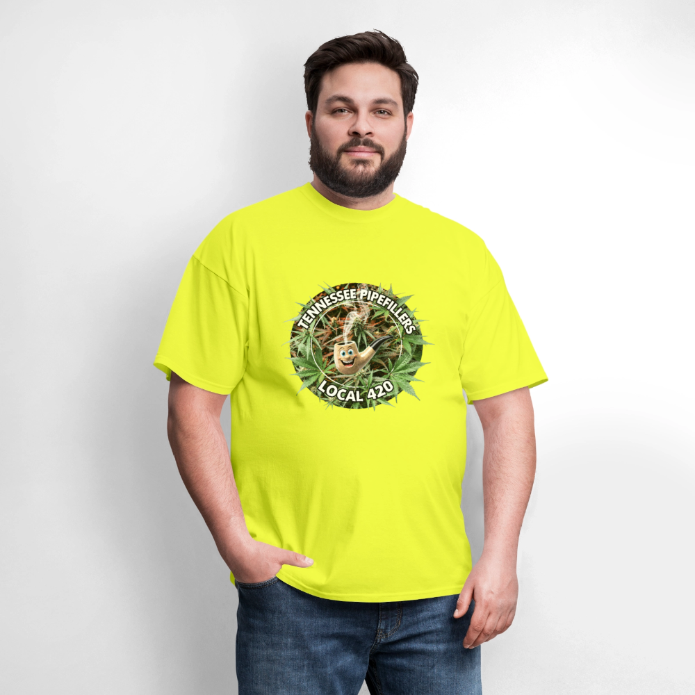 TENNESSEE PIPEFILLERS LOCAL 420 Men's T-Shirt - safety green