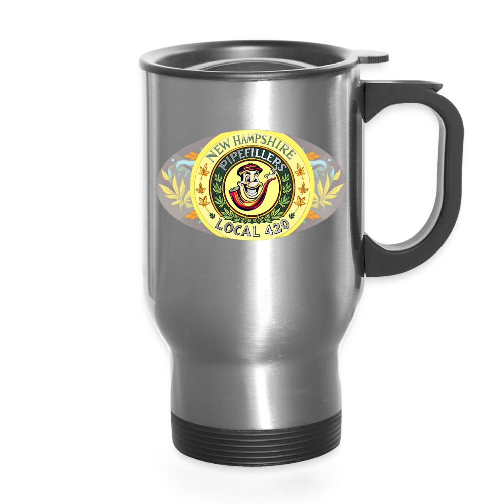 NEW HAMPSHIRE PIPEFILLERS LOCAL 420 14oz Stainless Steel Travel Mug - silver
