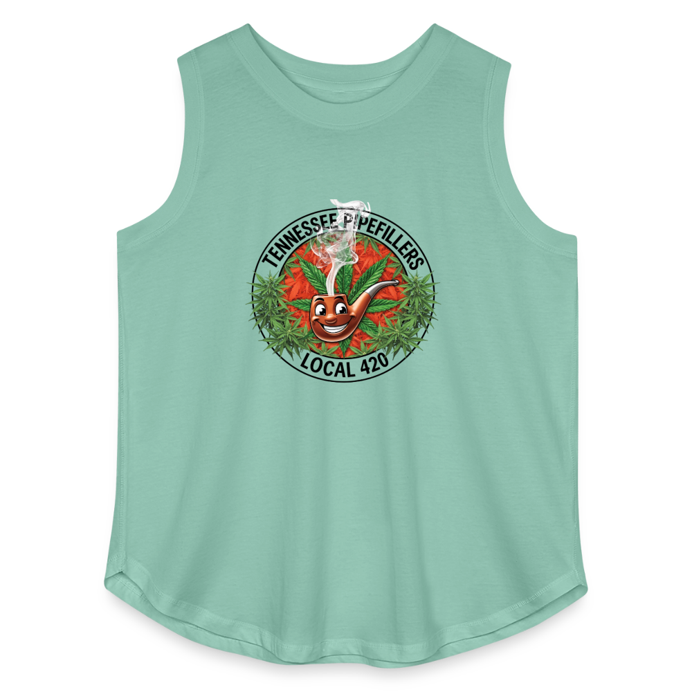 TENNESSEE PIPEFILLERS LOCAL 420 Women's Curvy Relaxed Tank Top - saltwater