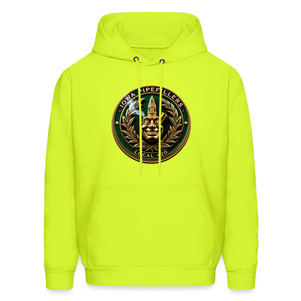 IOWA PIPEFILLERS LOCAL 420 F/B DESIGN Men's Hoodie - safety green