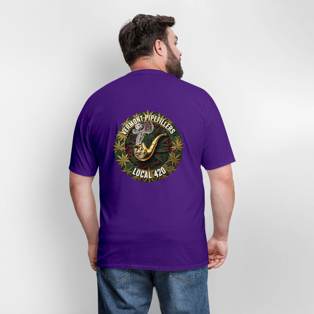 VERMONT PIPEFILLERS LOCAL 420  F/B DESIGN Men's T-Shirt - purple