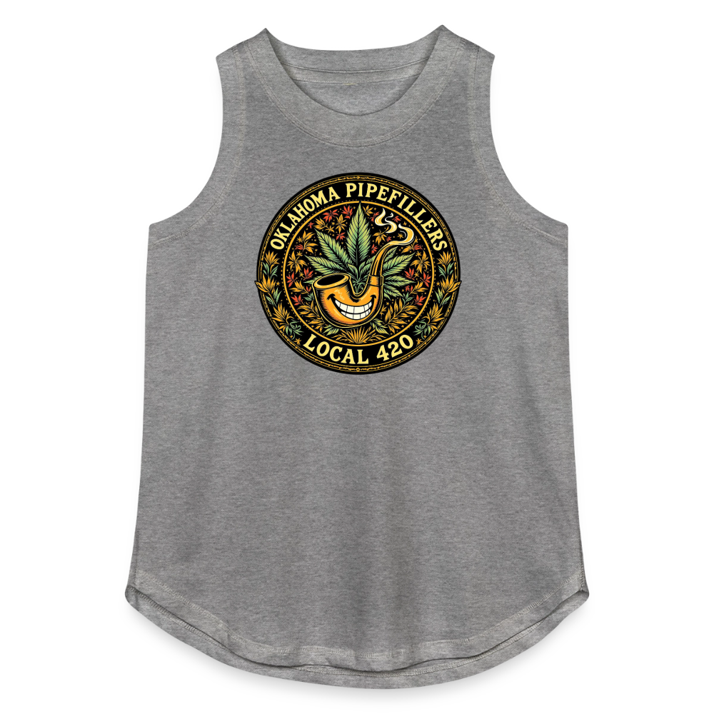 OKLAHOMA PIPEFILLERS LOCAL420 Women's Relaxed Tank Top - granite heather 