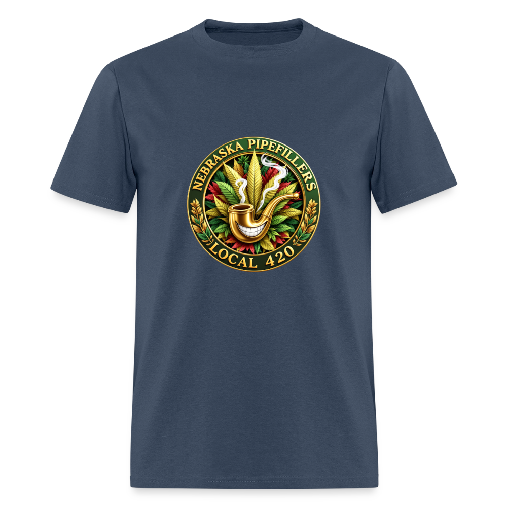 NEBRASKA PIPEFILLERS LOCAL 420 Men's T-Shirt -  blue dusk