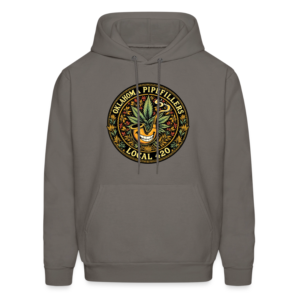OKLAHOMA PIPEFILLERS LOCAL 420  Men's Hoodie - asphalt gray