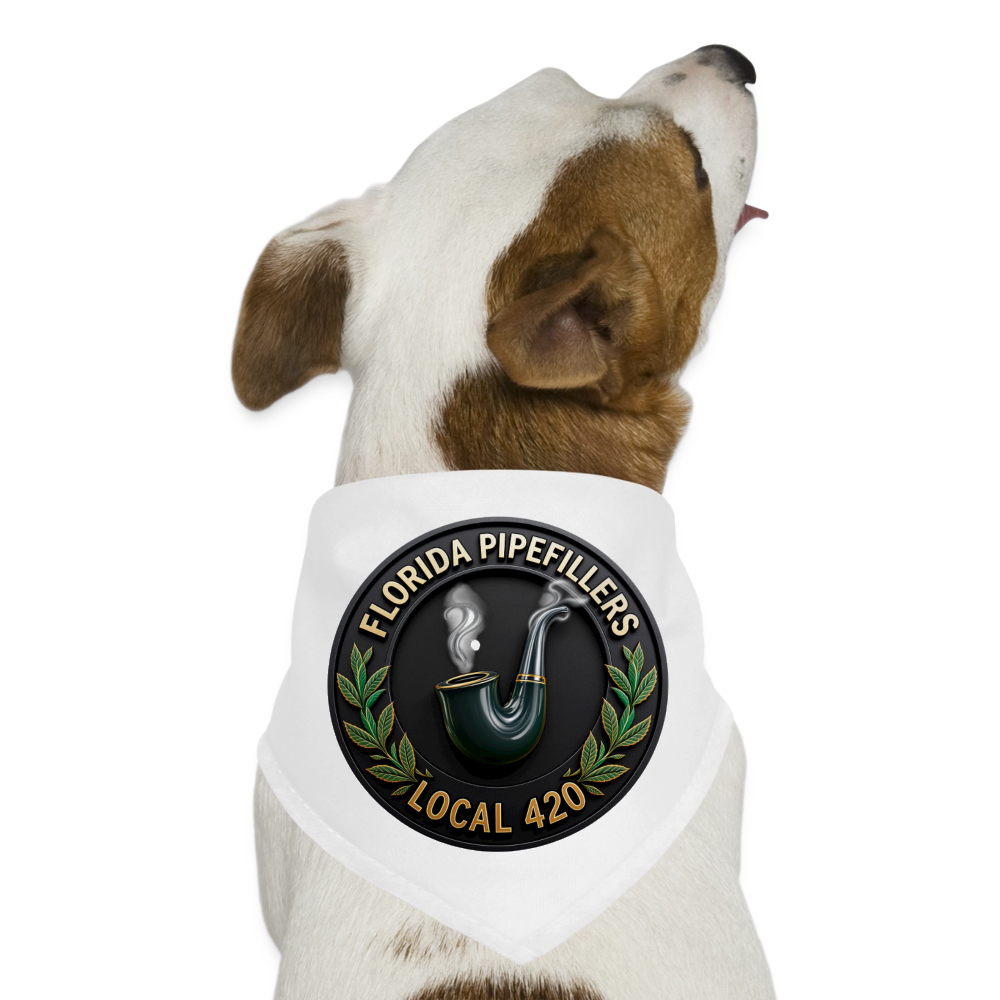 FLORIDA PIPEFILLERS LOCAL 420 Union Dog Bandana 2 - white