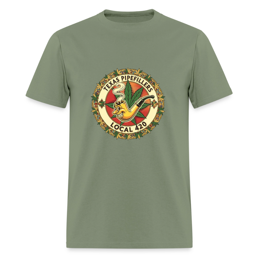 TEXAS PIPEFILLERS LOCAL 420 Men's T-Shirt - military green