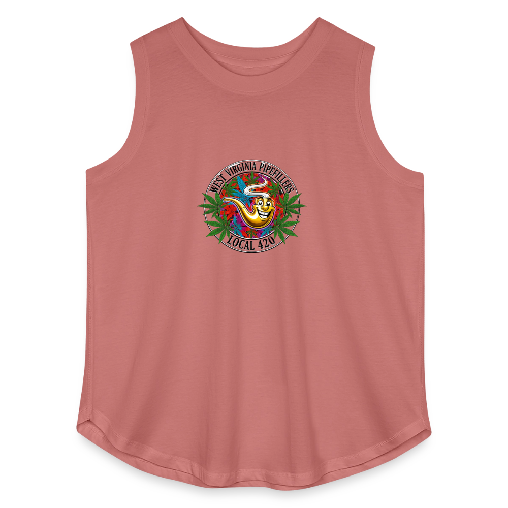 WEST VIRGINIA  PIPEFILLERS LOCAL 420 Women's Curvy Relaxed Tank Top - mauve