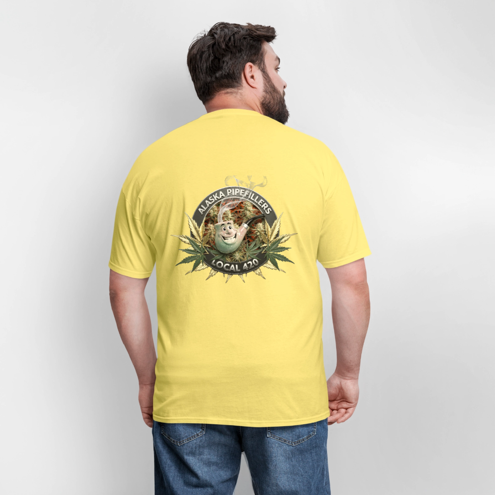 ALASKA PIPEFILLERS LOCAL 420 F/B DESIGN Men's T-Shirt - cornsilk