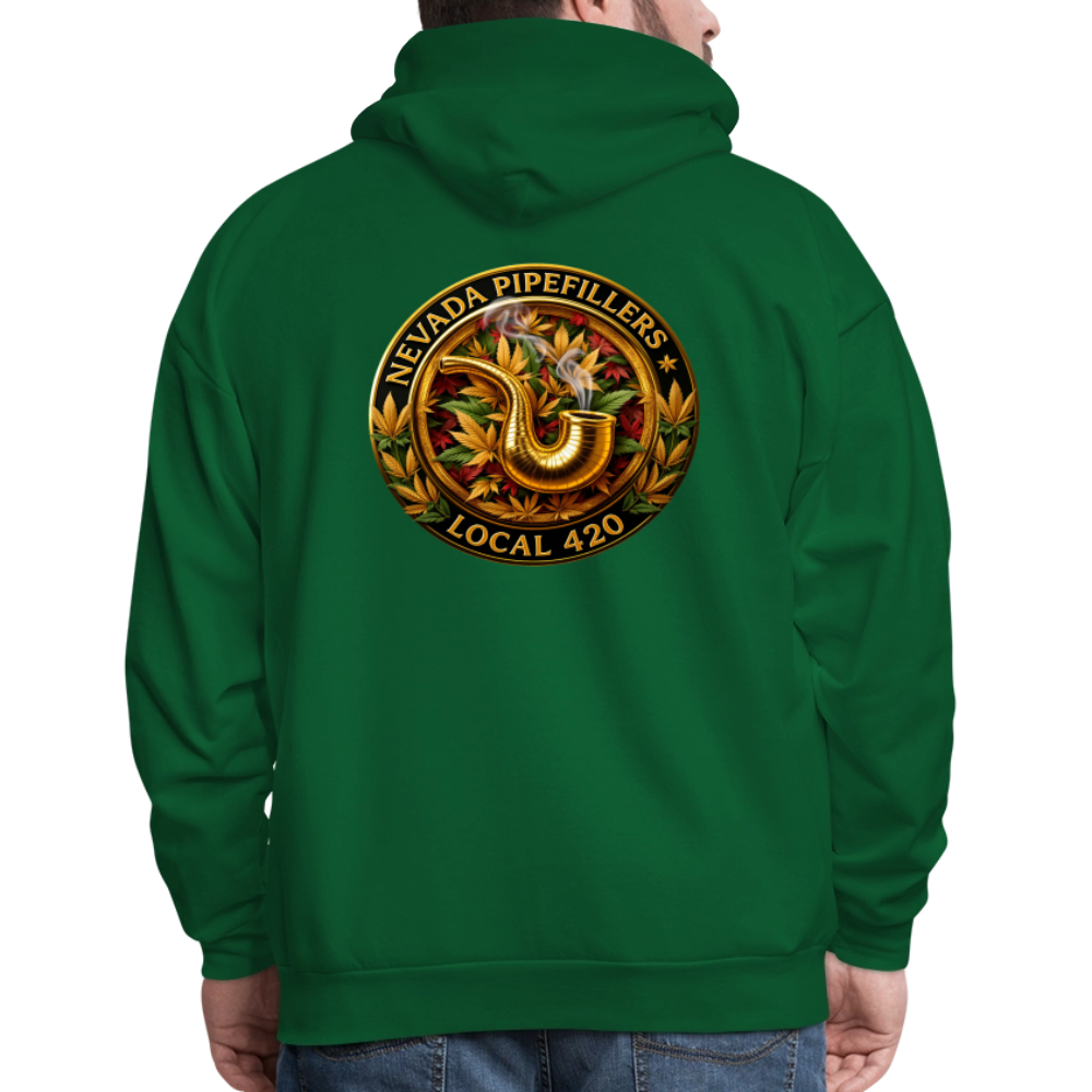 NEVADA PIPEFILLERS LOCAL 420  F/B DESIGN Men's Hoodie - forest green
