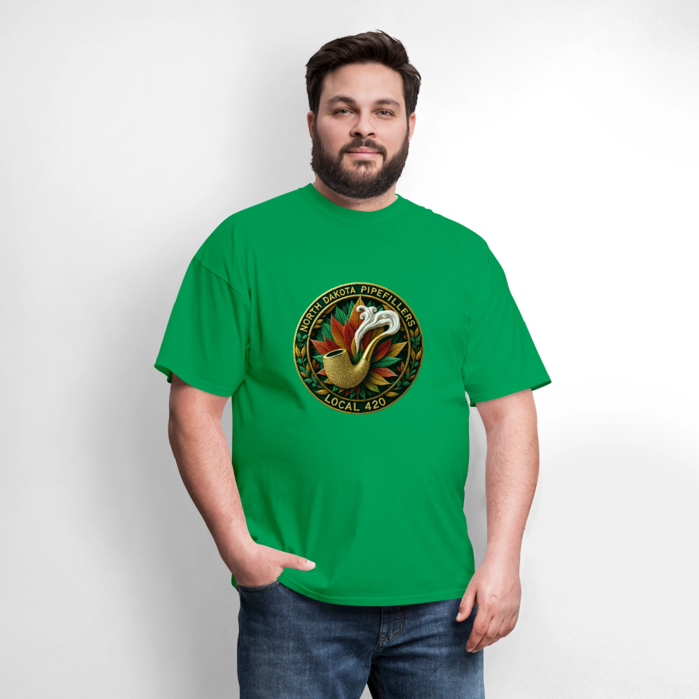 NORTH DAKOTA PIPEFILLERS LOCAL 420 F/B DESIGNS Men's T-Shirt - bright green