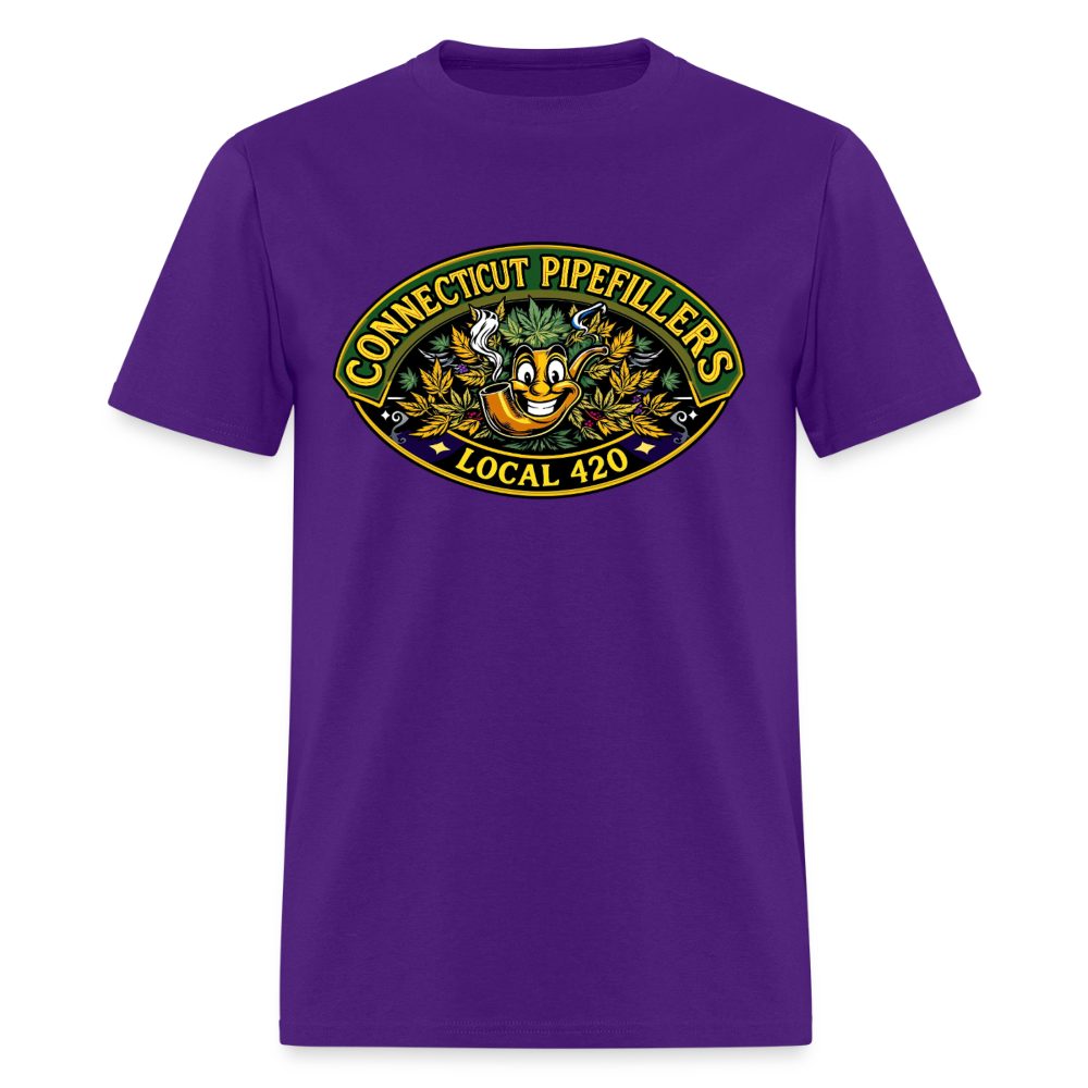 CONNECTICUT PIPEFILLERD LOCAL 420 F/B DESIGN Men's T-Shirt - purple