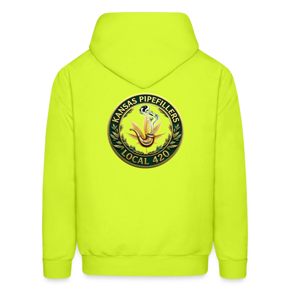 KANSAS PIPEFILLERS LOCAL 420 F/B DESIGNS Men's Hoodie - safety green