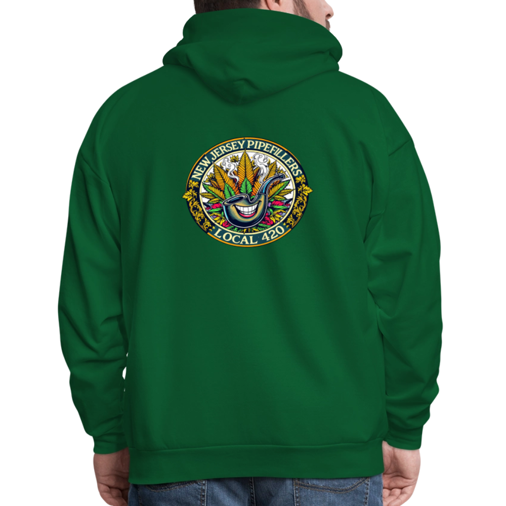 NEW JERSEY PIPEFILLERS LOCAL 420 F/B DESIGN Men's Hoodie - forest green