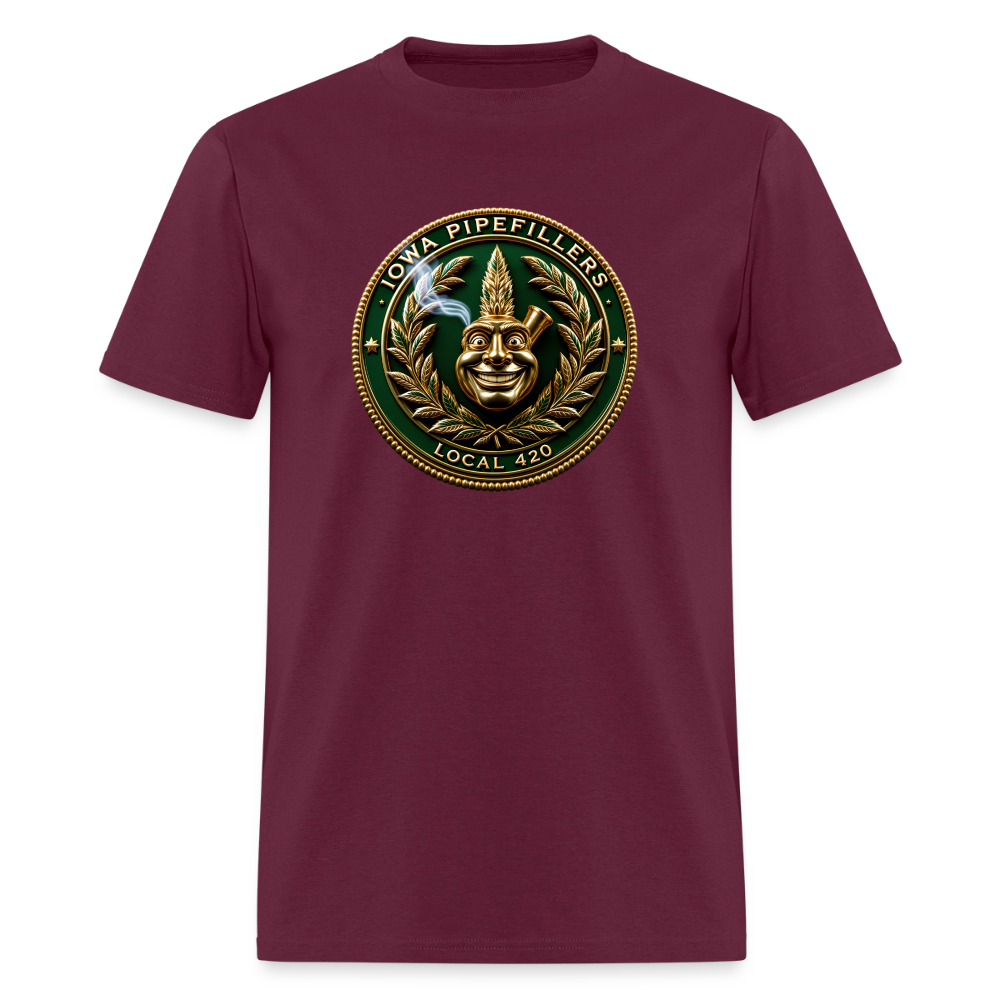 IOWA PIPEFILLERS LOCAL 420 F/B DESIGN Men's T-Shirt - burgundy