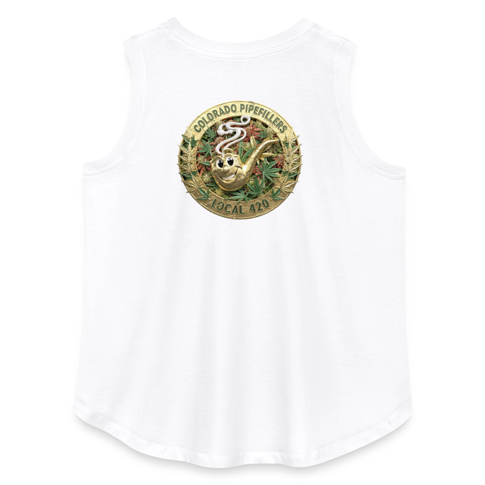 COLORADO PIPEFILLERS LOCAL 420 F/B DESIGN Women's Curvy Relaxed Tank Top - white