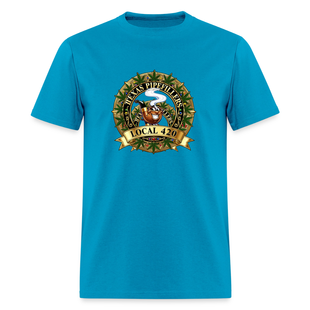 TEXAS PIPEFILLERS LOCAL 420 F/B DESIGN Men's T-Shirt - turquoise