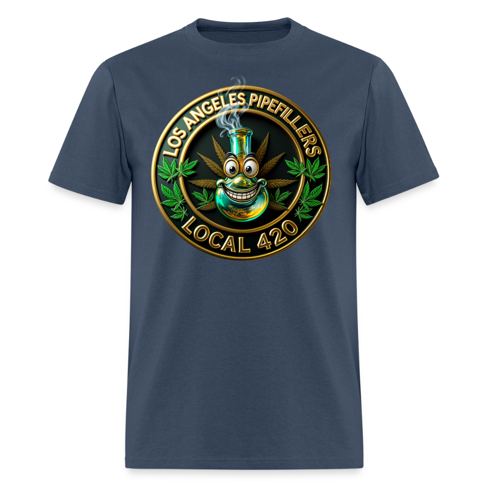 LOS ANGELES PIPEFILLERS LOCAL 420  Men's T-Shirt -  blue dusk