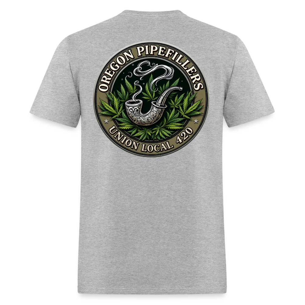 OREGON PIPEFILLERS LOCAL 420 2 EMBLEM Men's T-Shirt - heather gray