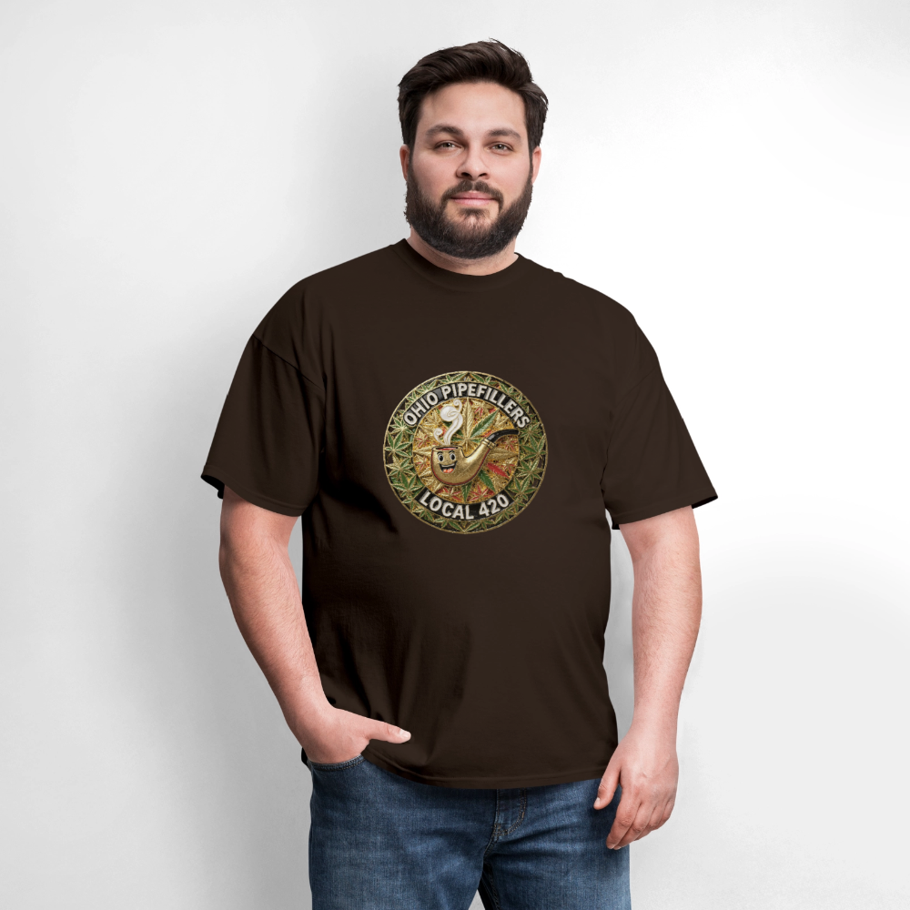 OHIO PIPEFILLERS LOCAL 420  F/B DESIGNS Men's T-Shirt - brown