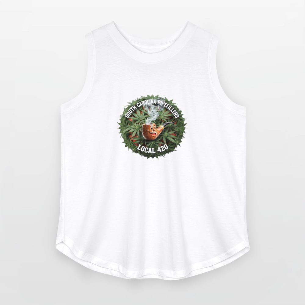 SOUTH CAROLINA PIPEFILLERS LOCAL 420 Women's Curvy Relaxed Tank Top - white