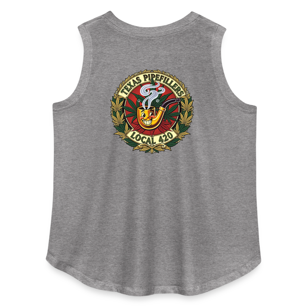TEXAS PIPEFILLERS LOCAL 420 F.B DESIGN Women's Curvy Relaxed Tank Top - granite heather 