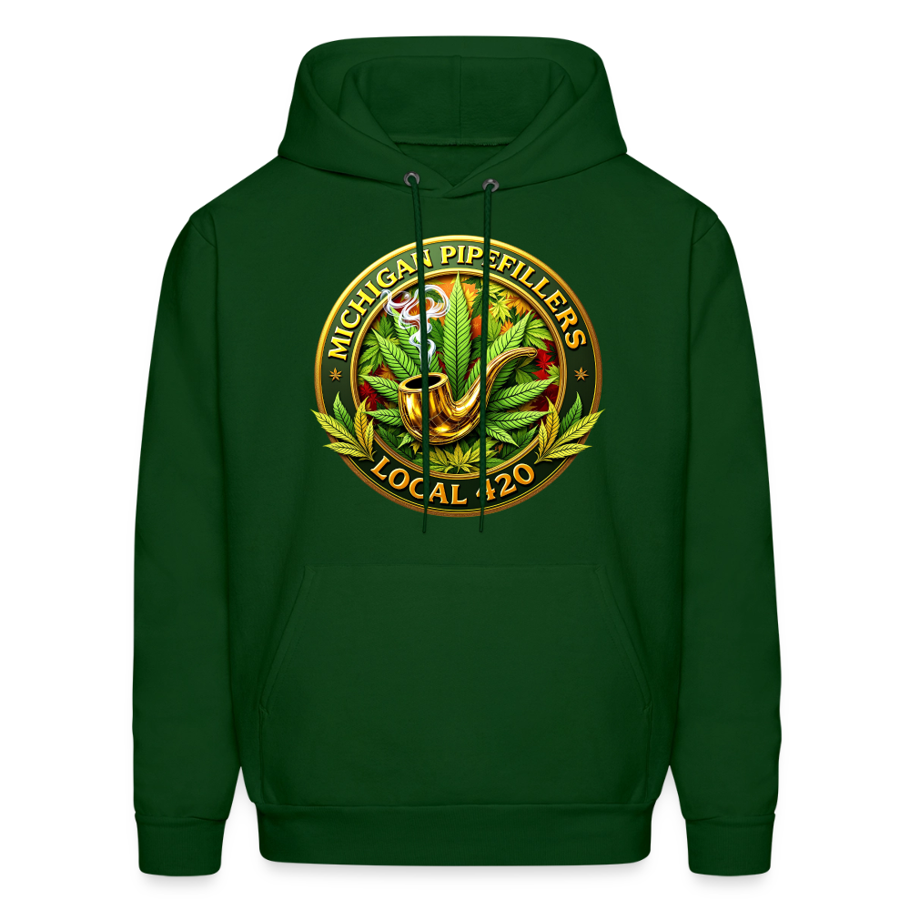 MICHIGAN PIPEFILLERS LOCAL 420 F/B DESIGN Men's Hoodie - forest green