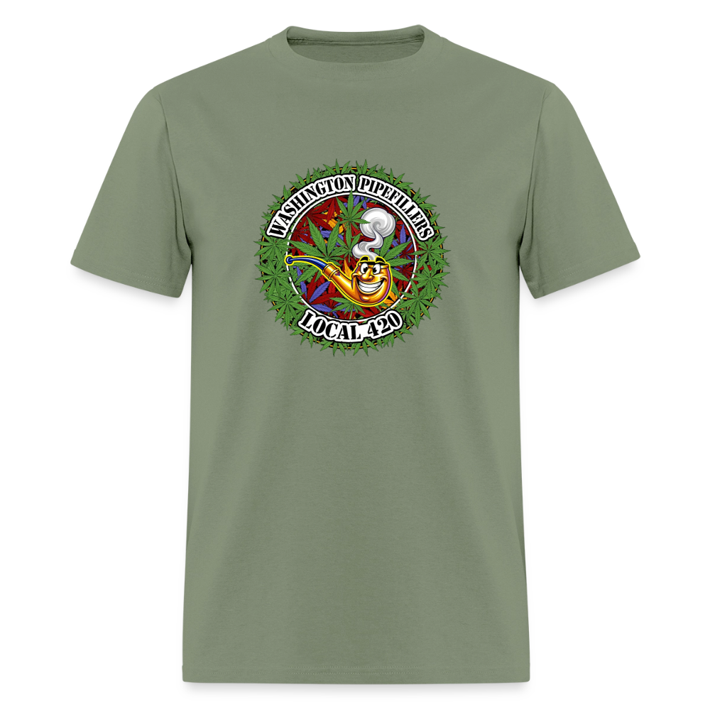 WASHINGTON PIPEFILLERS LOCAL 420 F/B DESIGN Men's T-Shirt - military green